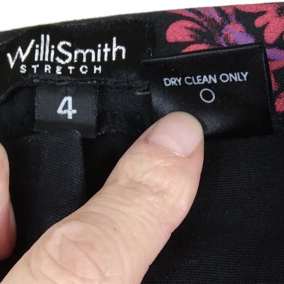 Willi Smith Stretch Black Jeans with Painted Spring Wildflowers Sz 4 - Picture 5 of 8